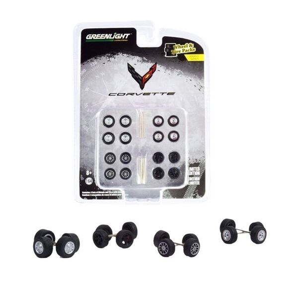 Greenlight 1:64 Auto Body‎ Shop Wheels & Tire Pack Limited Edition SR 5 Corvette - Picture 1 of 1